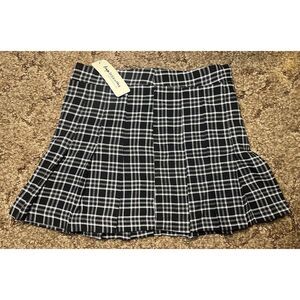 Impressions‎ Skirt Womens Small Black White Plaid Mini Schoolgirl Boutique NWT